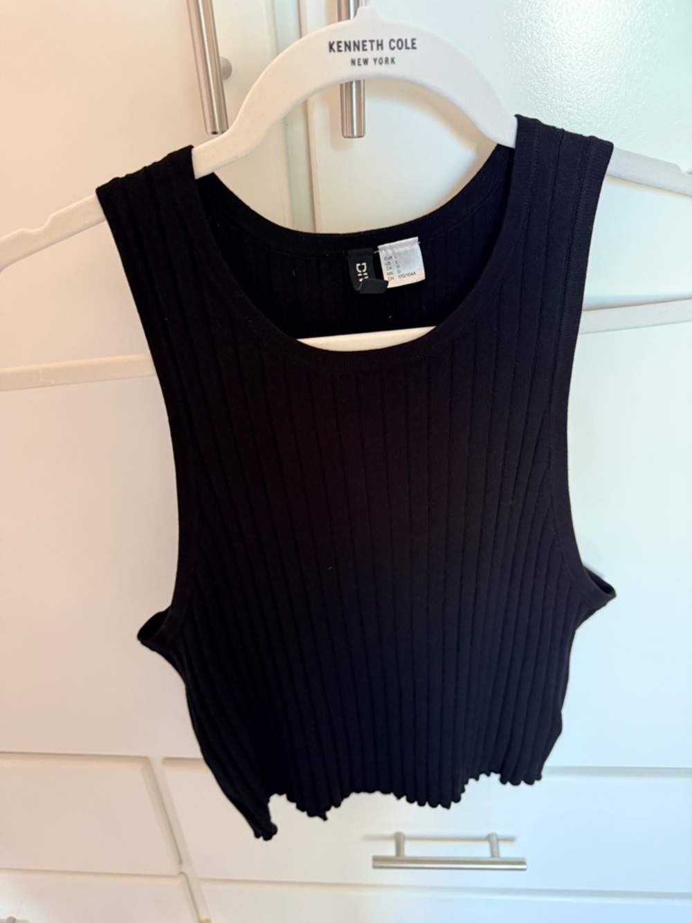 H&M Black Ribbed Cropped Tank